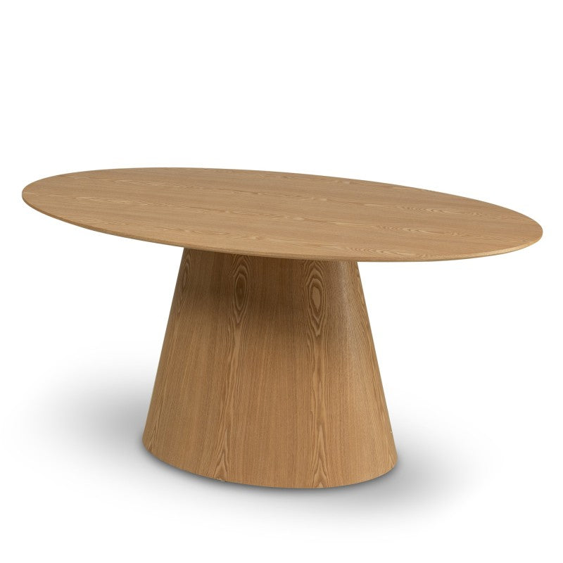 Masă de dining Solan, 160 cm, ovală, furnir de frasin