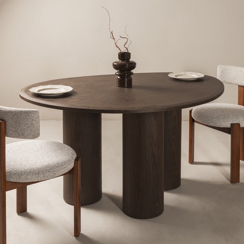 Masă de dining Vesper, 140 cm, nuc închis