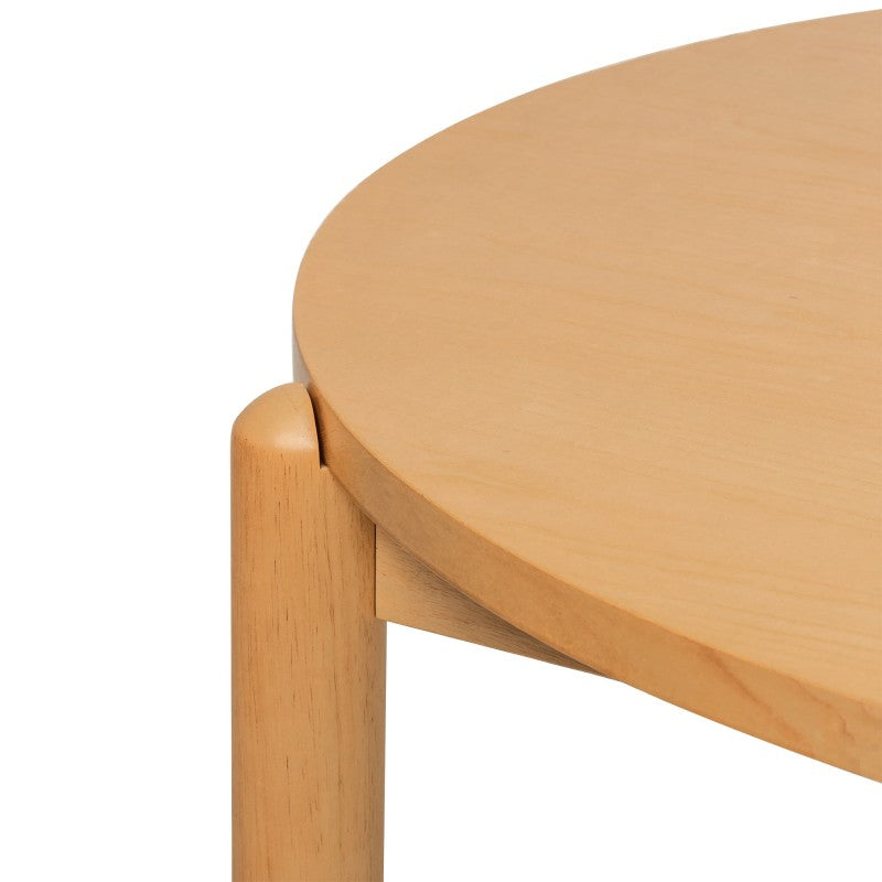 Masă de dining Yoko, 110,5 cm, rotundă, natur, lemn de hevea, furnir de frasin