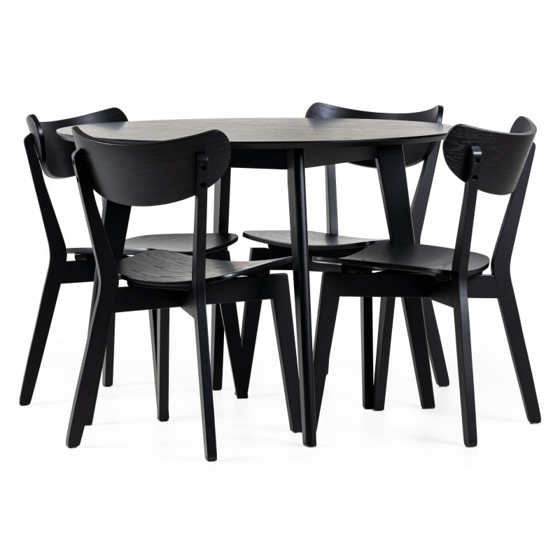Masă de dining Roxby, rotundă, 105 cm, neagră