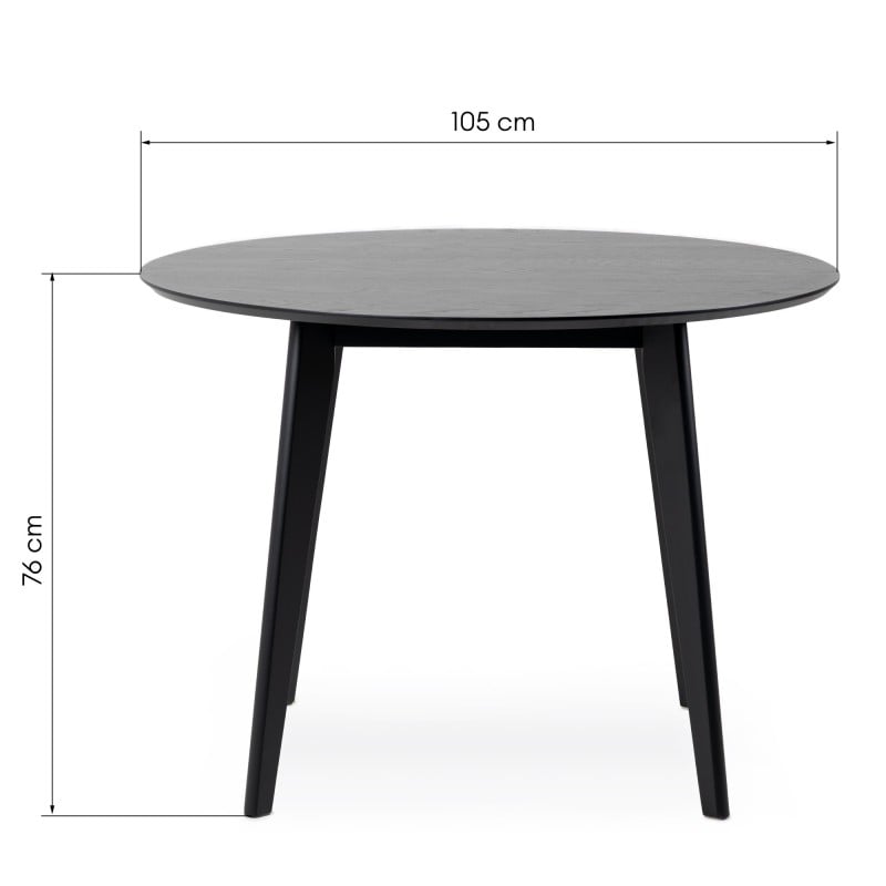Masă de dining Roxby, rotundă, 105 cm, neagră
