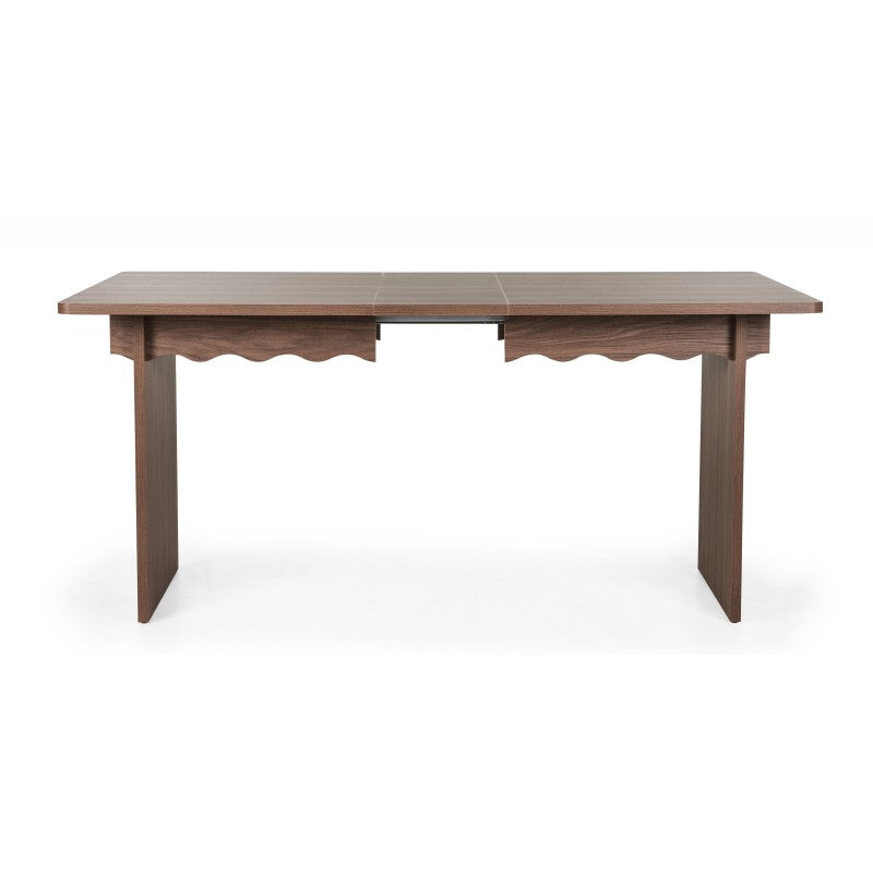 Masă extensibilă Floya, 140-200 cm, nuc Lincoln, val decorativ