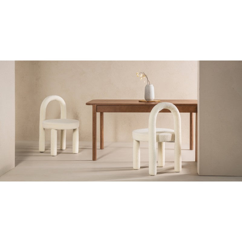 Masă extensibilă Iselio, 160-200 cm, dreptunghiulară, maro, frasin