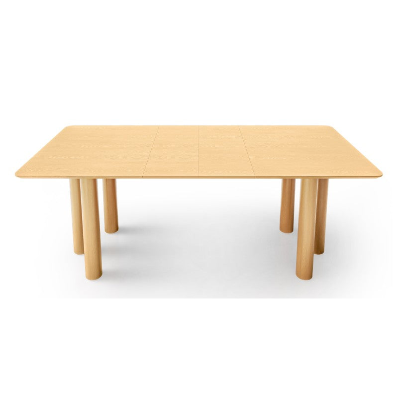 Masă extensibilă Loa, 140-200 cm, furnir de stejar natur, lemn de fag, rotunjită