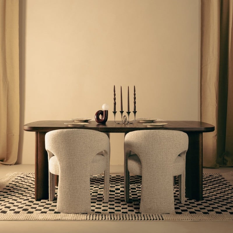 Masă extensibilă Marbella, 160-200 cm, dreptunghiulară, stejar închis