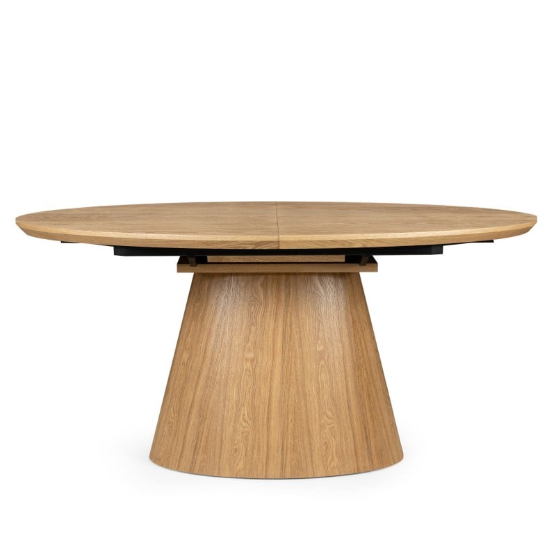 Masă extensibilă Solan, 160-200 cm, ovală, natur, furnir de frasin