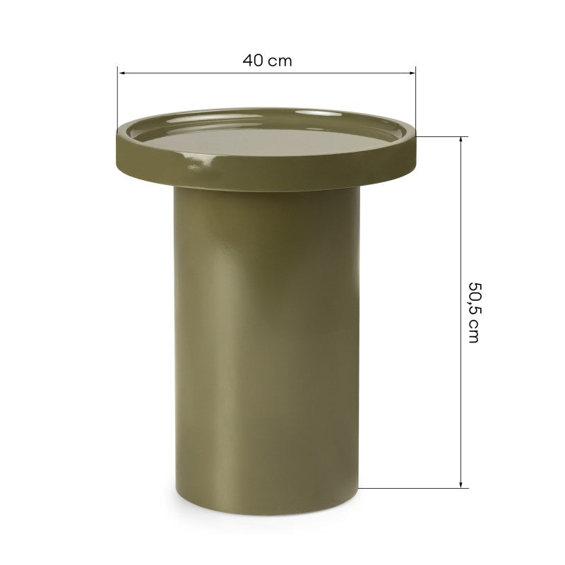 Măsuță auxiliară Chia, 40 cm, verde deschis, lucioasă