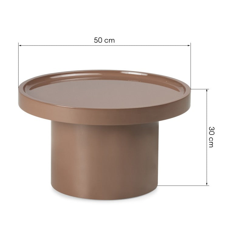 Măsuță auxiliară Chia, 50 cm, maro deschis/mocha, lucioasă