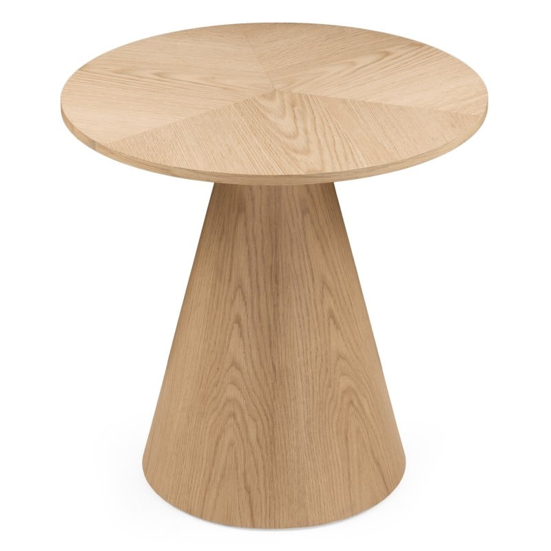 Măsuță auxiliară Abisko, 60 cm, rotundă, furnir de stejar natur