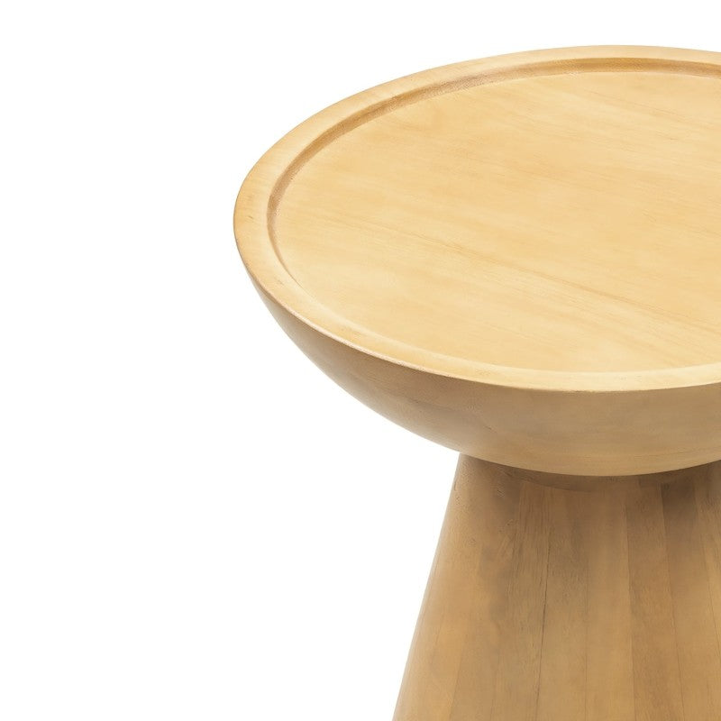 Măsuță auxiliară Arvika, 40 cm, rotundă, lemn de mango, forme rotunjite