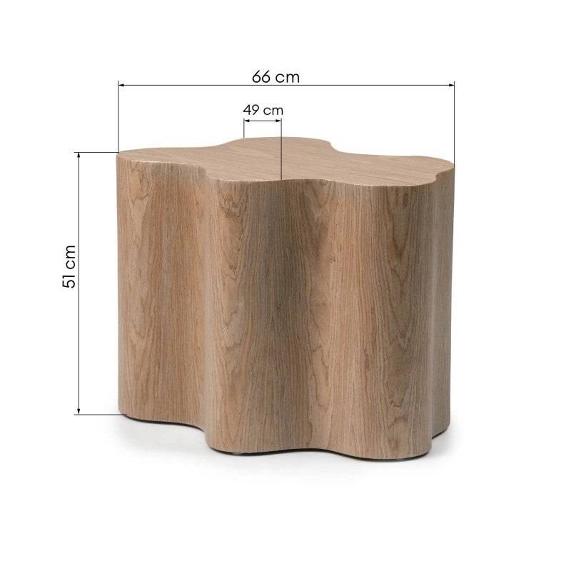 Măsuță auxiliară Cosmo, 66 cm, nuc, forme rotunjite