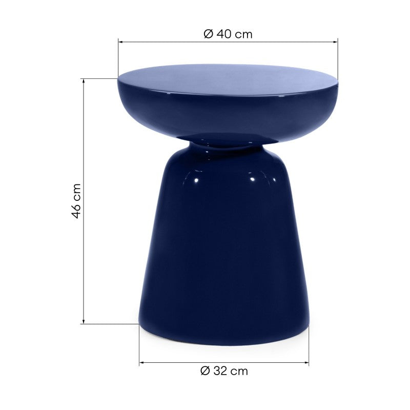 Măsuță auxiliară Logan, 40 cm, cobalt, lucioasă
