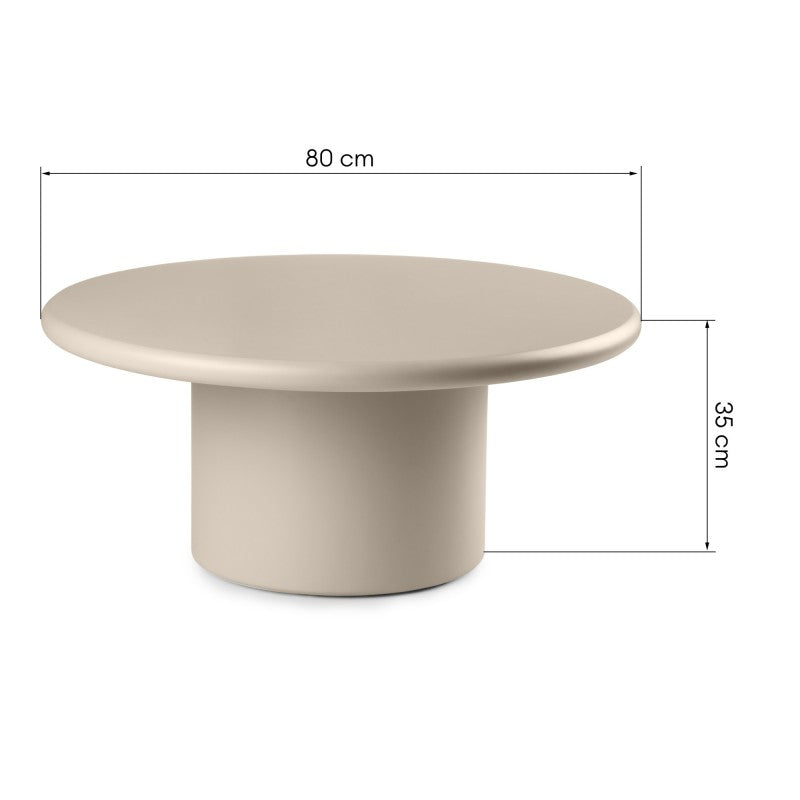 Măsuță de cafea Arce, 80 cm, bej închis, mată