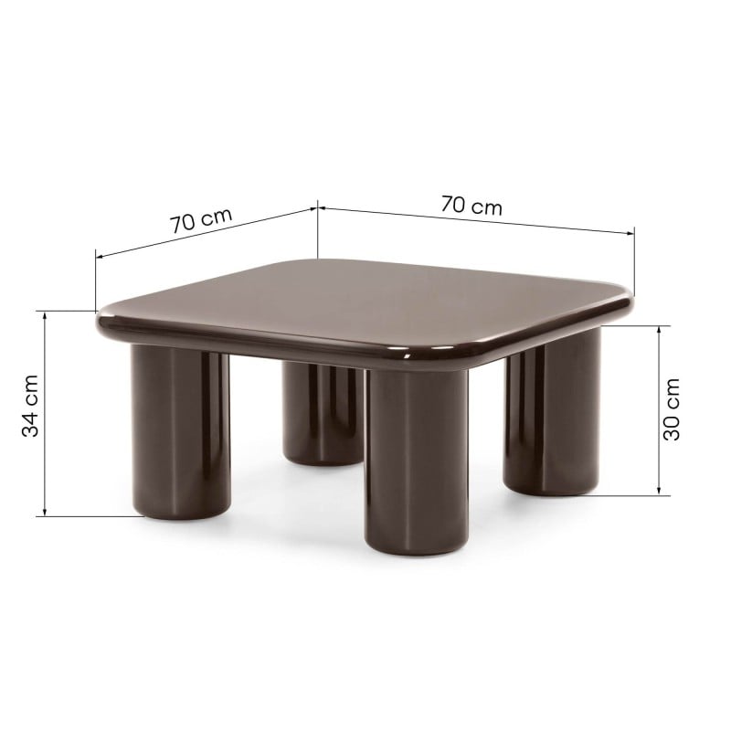 Măsuță de cafea Cherry, 70 cm, ciocolatiu, lucioasă