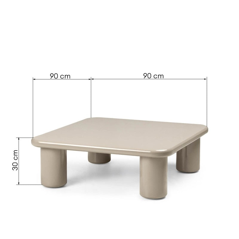 Măsuță de cafea Cherry, 90 cm, bej închis, lucioasă