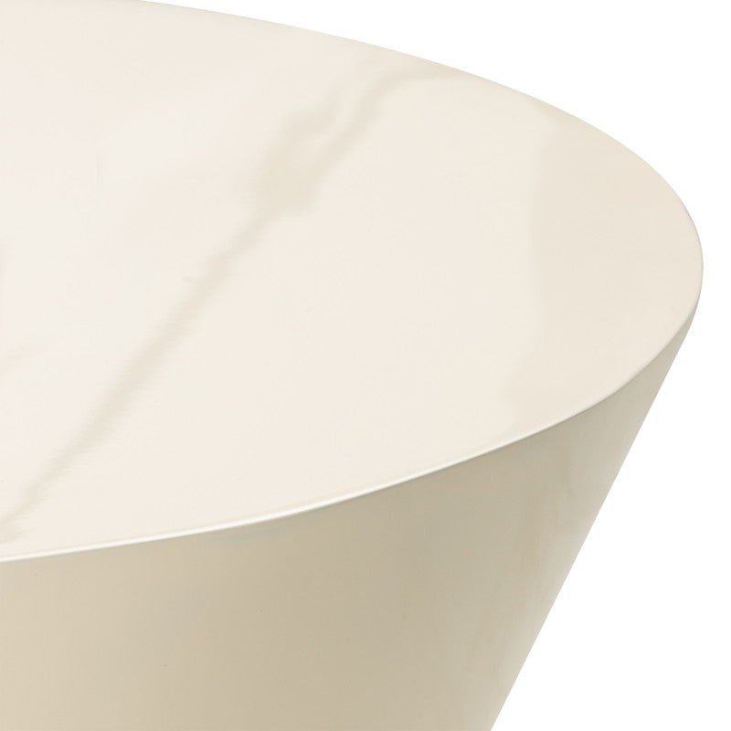 Măsuță de cafea Eclipso, 60 cm, alb-crem, lucioasă