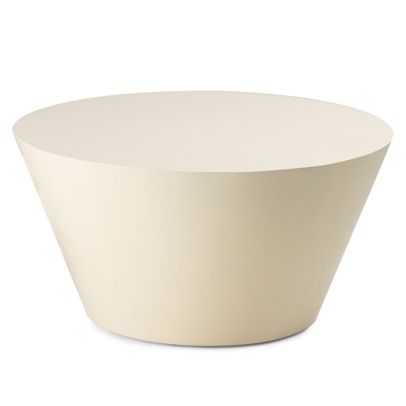 Măsuță de cafea Eclipso, 60 cm, alb-crem, lucioasă