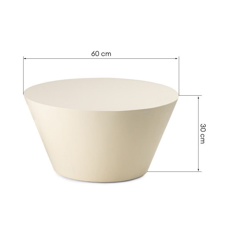 Măsuță de cafea Eclipso, 60 cm, alb-crem, lucioasă
