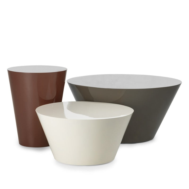 Măsuță de cafea Eclipso, 80 cm, verde-gri, lucioasă