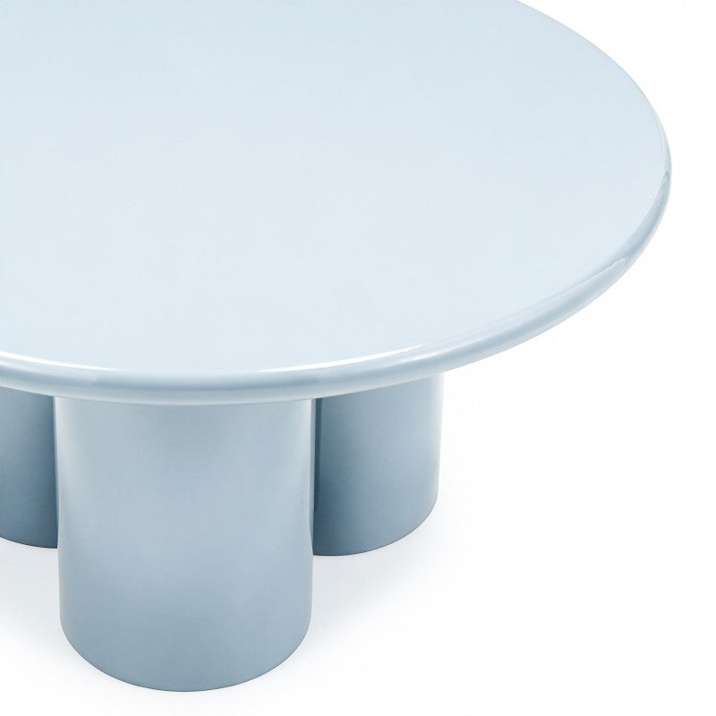 Măsuță de cafea Everett, 80 cm, albastră/gri, lucioasă
