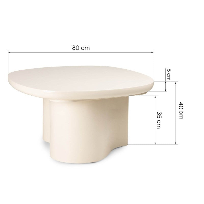 Măsuță de cafea Puro, 80 cm, bej deschis, lucioasă