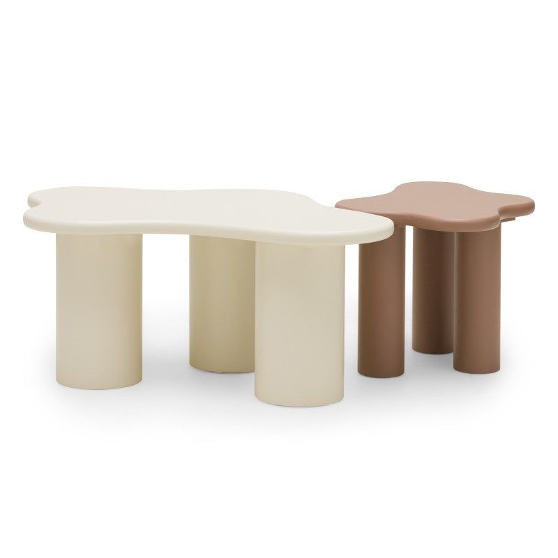 Măsuță de cafea Vanity, 60 cm, forme rotunjite, mocha