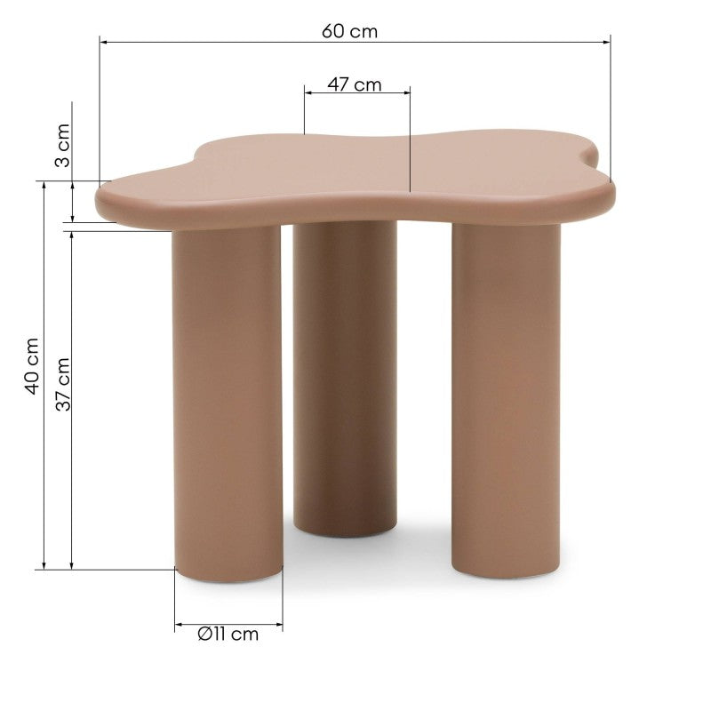 Măsuță de cafea Vanity, 60 cm, forme rotunjite, mocha