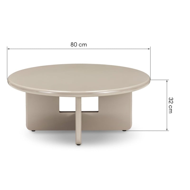 Măsuță de cafea Vinto, 80 cm, bej, lucioasă