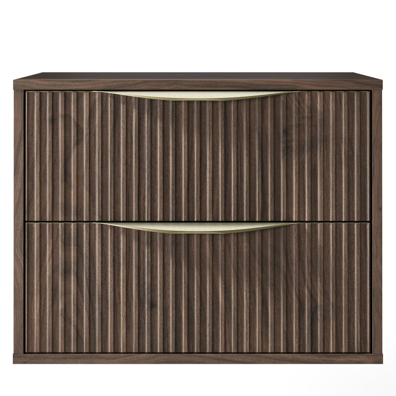 Dulap pentru lavoar pe blat Avila 2.0, 60 cm, canelat, mânere aurii, nuc Villa