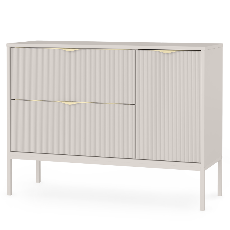 Dulap pentru lavoar pe blat Livia, 100 cm, cașmir, picioare metalice, canelat