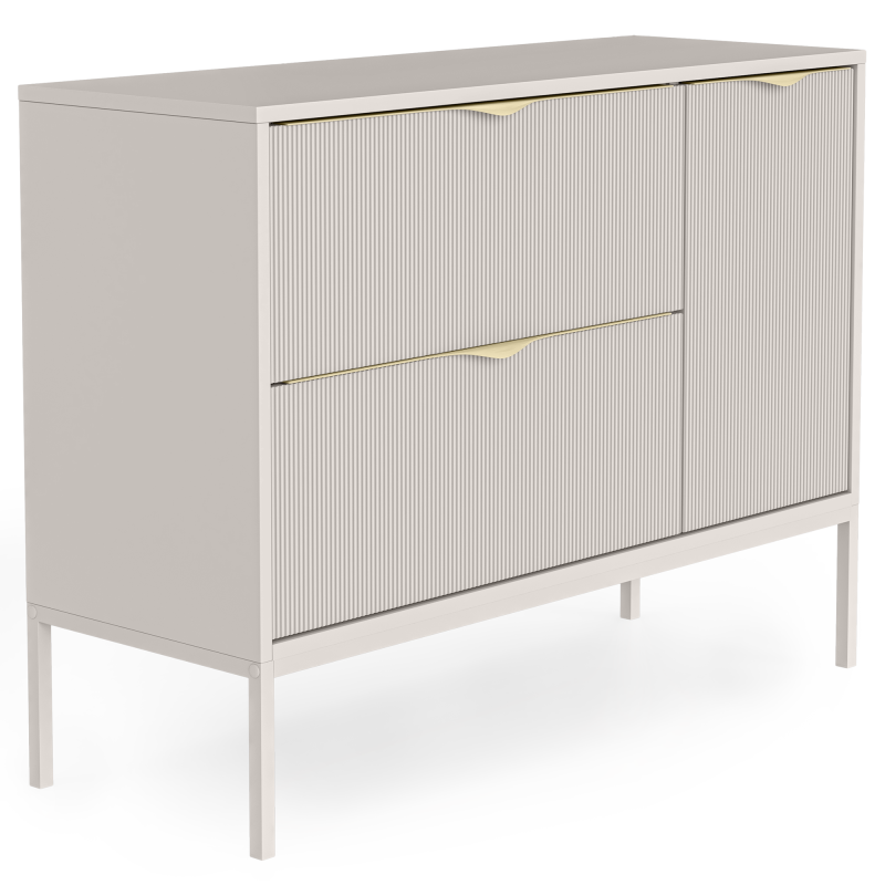 Dulap pentru lavoar pe blat Livia, 100 cm, cașmir, picioare metalice, canelat