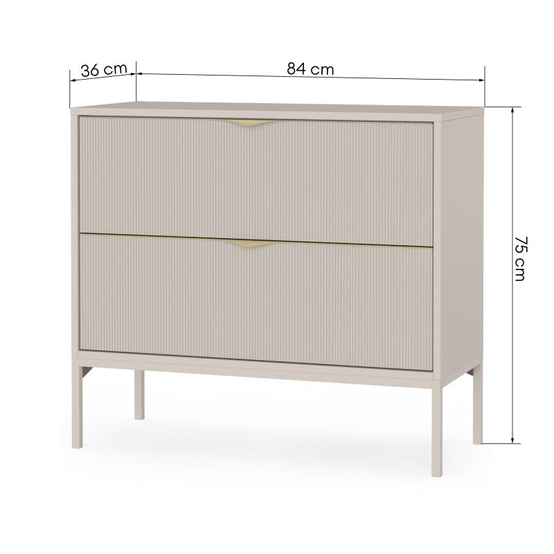 Dulap pentru lavoar pe blat Livia, 80 cm, cașmir, picioare metalice, canelat