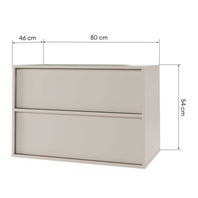 Dulap pentru lavoar pe blat Mossy, 80 cm, cașmir