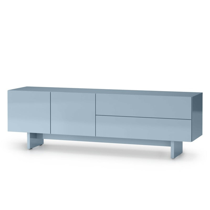 Comodă TV Glim, 160 cm, albastru fumuriu, lucioasă