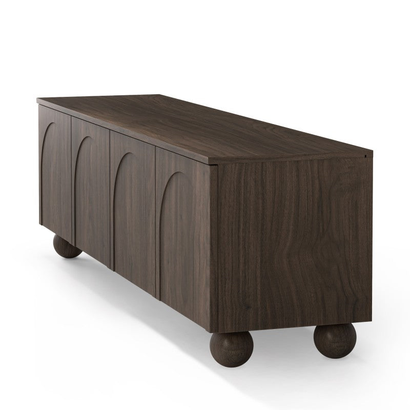Comodă TV Helene, 161 cm, nuc Villa, picioare sferice