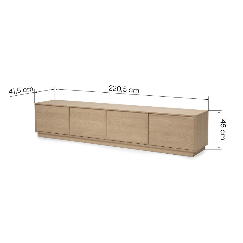 Comodă TV Japandi, 220 cm, stejar Lindberg