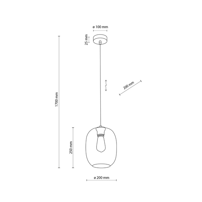 Lampa suspendată Elio Graphite 5971 TK 5971