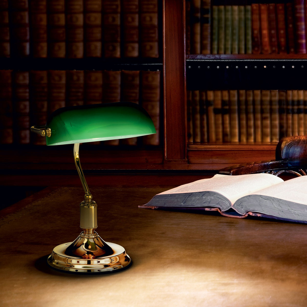 Veioză Ideal Lux Lawyer TL1, alamă, 13657