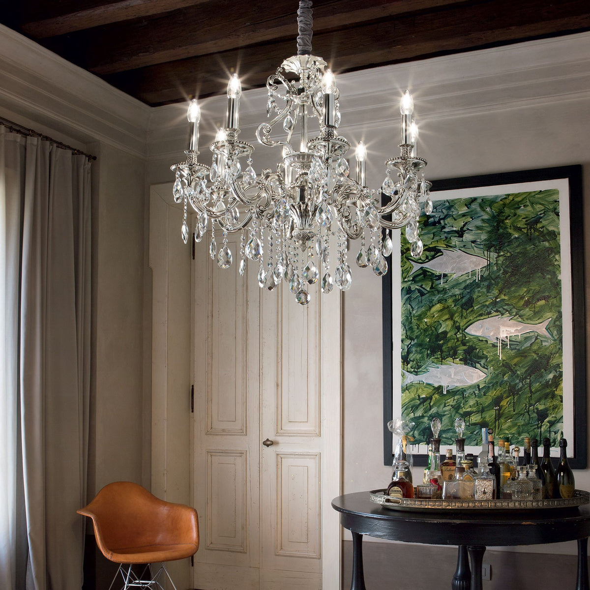 Lustră Ideal Lux Gioconda SP8, argintiu, 44934