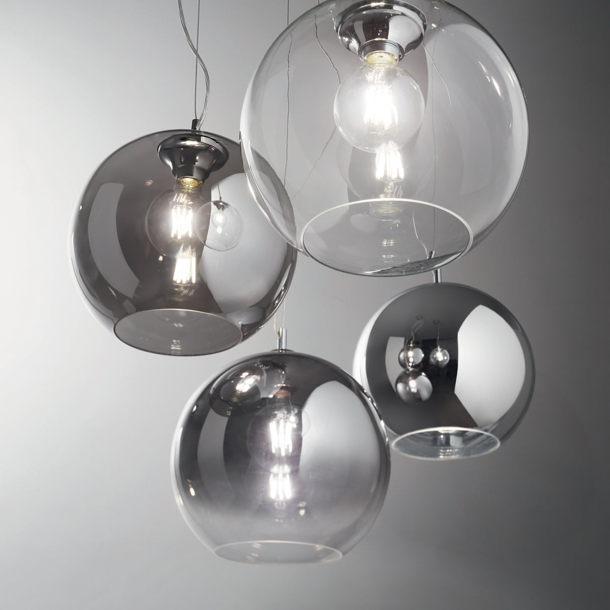 Pendul Ideal Lux Nemo SP1, transparent, Ø40 cm, 52816
