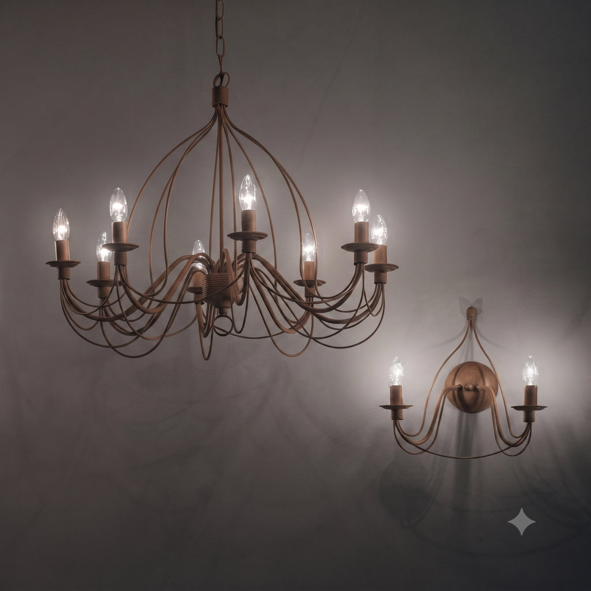 Aplică Ideal Lux Corte AP2 Ruggine, 57200