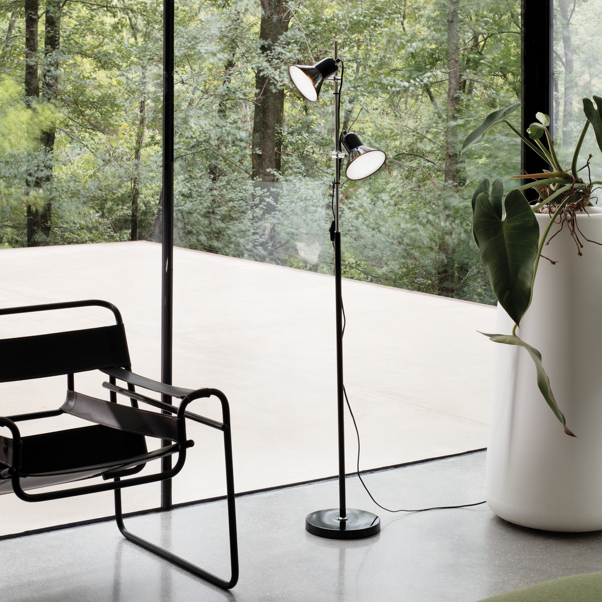 Lampadar Ideal Lux Polly PT2, negru, 61139