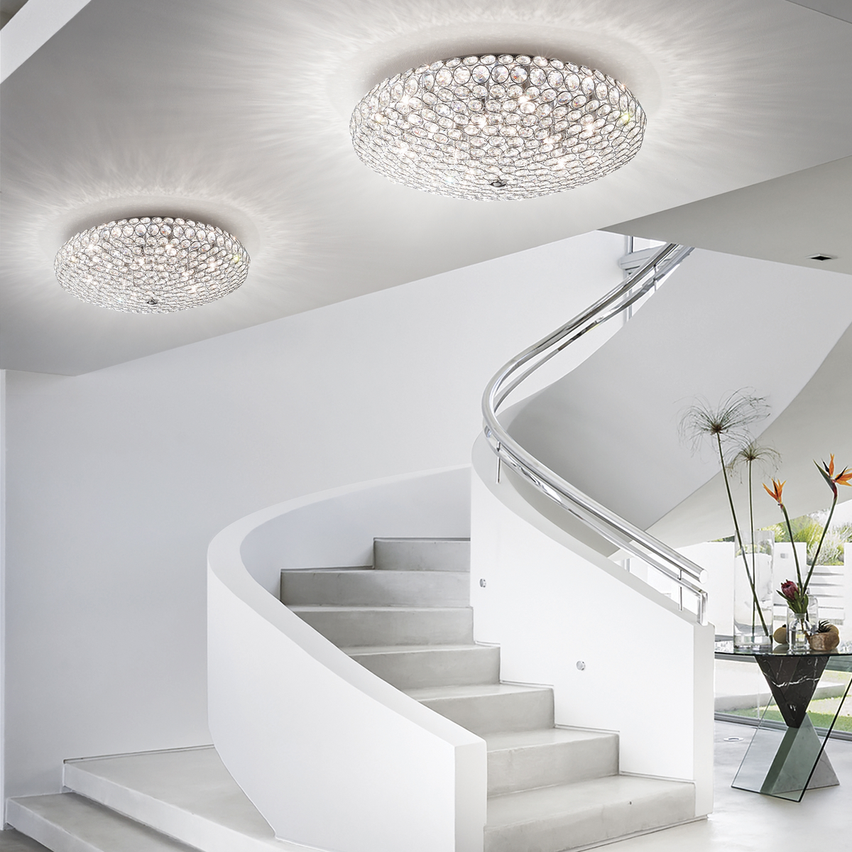 Plafonieră Ideal Lux King PL9, crom, 73255