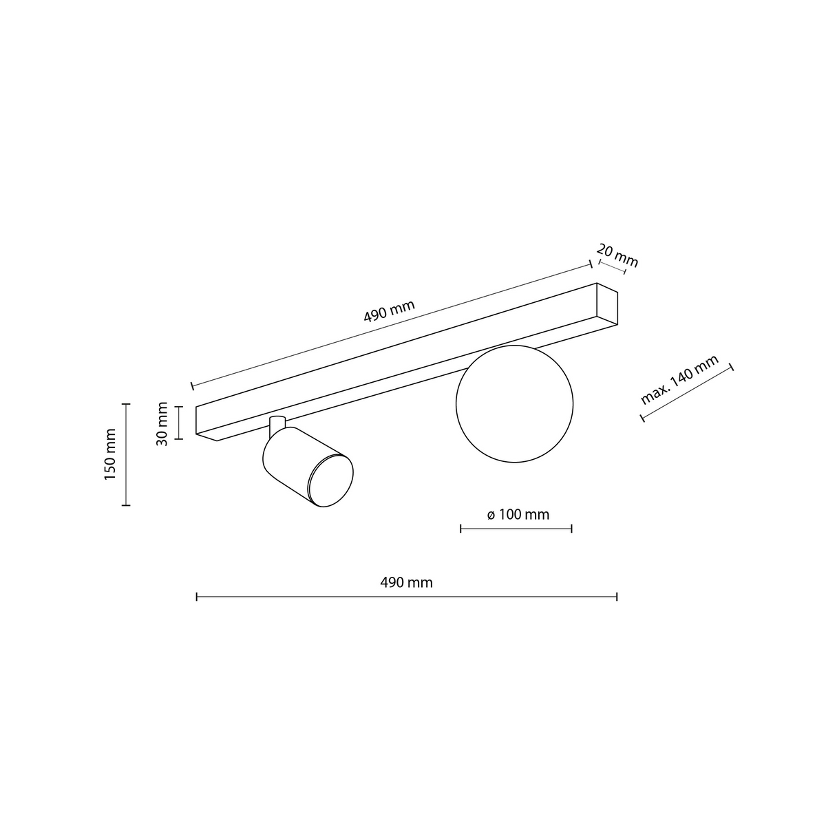 Șină de tavan TK Lighting 2, 10000