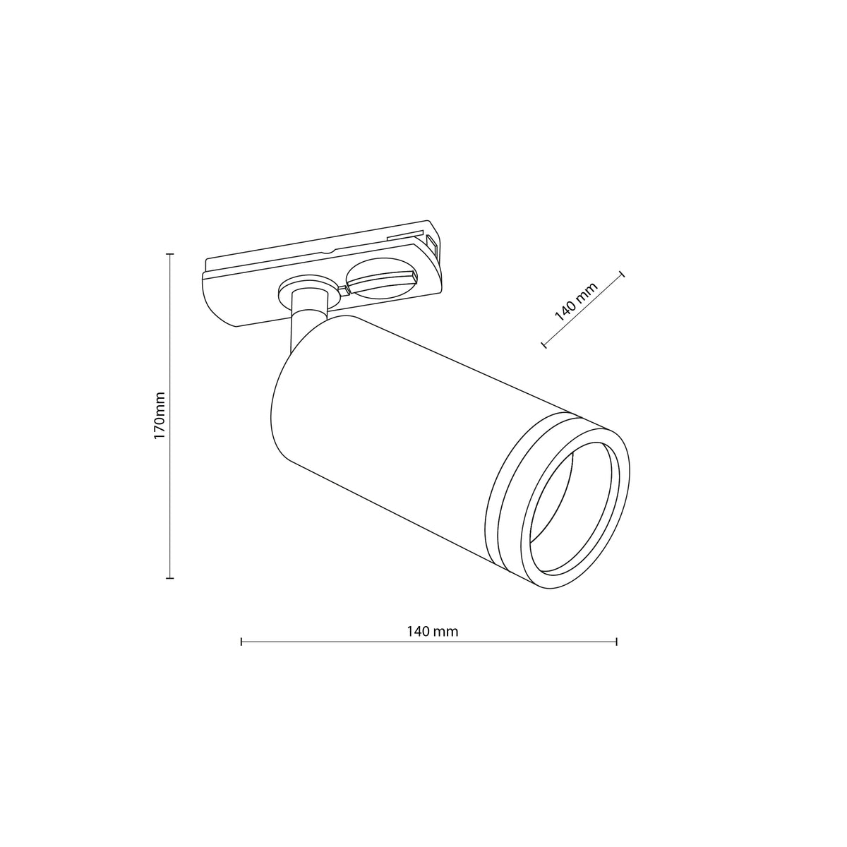 Spot pe șină TK Lighting Tracer Ring Slim, negru, 10029
