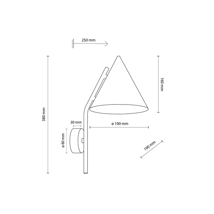 Aplica de perete Cono Black 1 10041