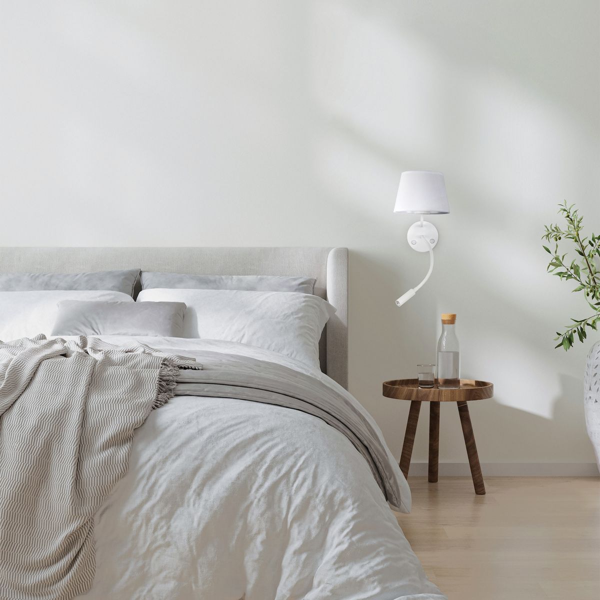 Aplică TK Lighting Maja, alb, 2 dulii E27 + GU10 + USB, 10204