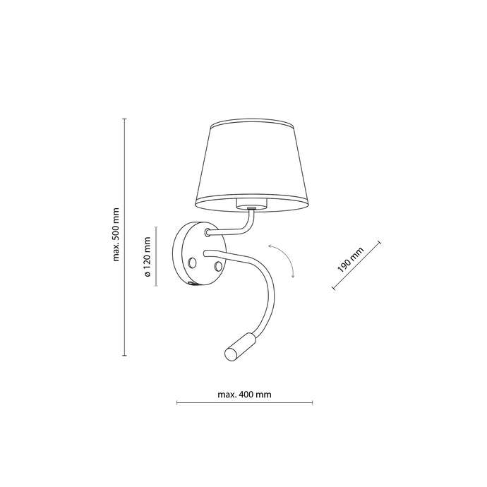 Aplică Maja albă 2 dulii E27 + GU10 + USB TK 10204