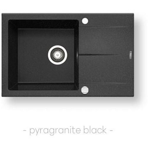 Chiuveta Pyramis KEROS 76x48 1B 1D Pyragranite Negru 70189511