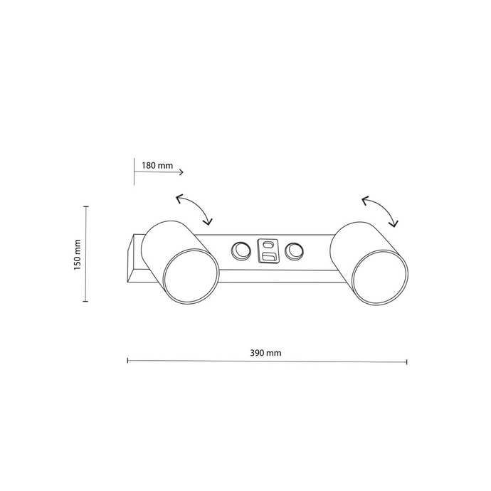 Aplica de perete Top White 2 USB 10276